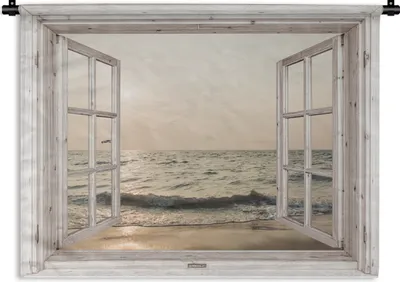 Produktbild von MuchoWow® Wandteppich Wandbehang Aussicht - Strand - Meer 60x45 cm Tapisserie Dekoration Wandtuch - Das Schlafzimmer