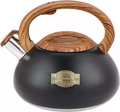 Obrázek produktu pro Klausberg KB 7565 Pískací konvice, 3 l, Silnostěnné dno, Indukční, Černá/hnědá