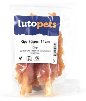 Obrázok produktu pre Lutopets, kuracie mäso, tyčinka z prírodnej kože, 14 cm – 100 g – žuvacia pochúťka pre psov