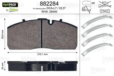 Produktbild von VALEO Bremsbeläge Satz Hinten 882284