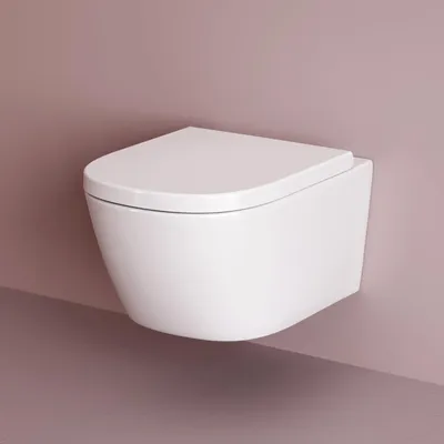 Hänge-WC AquaSpin, randlos, mit Duroplast-Sitz und Softclose
