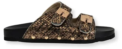 Produktbild von Damen-Hausschuhe Scholl 2 Straps Wrapped Gold Leder zum Hineinschlüpfen 37