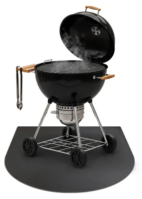 Zdjęcie produktu dla Akcesoria do grilla – płyta ochronna – metalowa – 80 x 70 cm – czarna – podkładka pod grill – płyta chroniąca przed wysoką temperaturą – ognioodporna – do użytku na zewnątrz