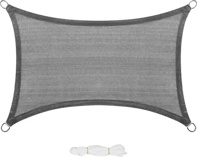 Produktbild von EUGAD Sonnensegel 200g/m² HDPE Wetterschutz atmungsaktiv Grau, Rechteck, 3x5m