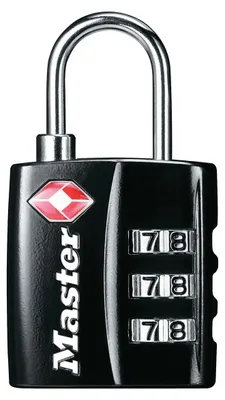 Image de Master Lock 4680EURDBLK MASTER LOCK TSA Zahlenschloss, Schwarz, 5,5 x 3 x 2,6 cm