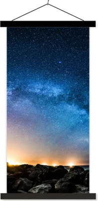 Produktbild von MuchoWow® Textilposter Galaxie - Universum - Sonne - Jungen - Mädchen - Kinder 40x80 cm mit schwarzem Rahmen - Wandemalerei