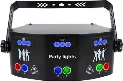 Laserové světlo 15 Eye Strobe Light LED RGB Flash Lamp DMX Laserový projektor Disco Ball Stage Light Effect + dálkové ovládání Stage Lighting DJ Party Light Lamp
