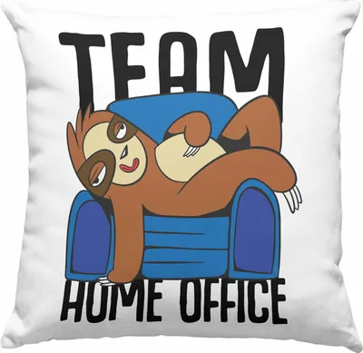 Produktbild von Trendation - Team Home Office Deko-Kissen mit Füllung 40x40 Geschenk Gadget Geschenkidee Kollegin im Homeoffice (Blau)