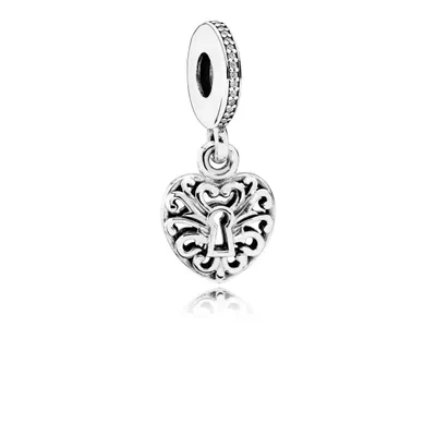 Produktbild von Pandora Charm-Anhänger Verschlungenes Herzschloss Silber 791876CZ