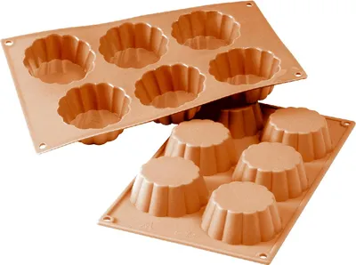 Produktbild von Silikomart Muffinbackform Brioche 6er Ø7,9cm H 3cm Silikon, terracotta