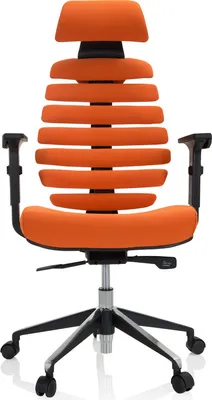 Obrázek produktu pro hjh OFFICE profesionální kancelářská židle ERGO LINE II PRO ergonomická kancelářská židle s područkami (výškově nastavitelná) látková oranžová otočná židle pro kancelář, domácnost
