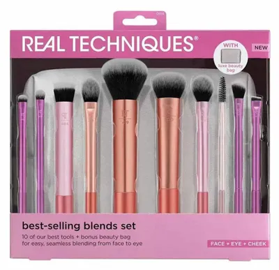 Produktbild von Real Techniques Blends Set, 10-teiliges Make-up-Pinselset mit Kosmetiktasche