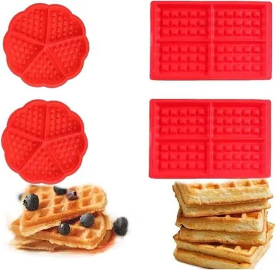 Obrázok produktu pre Sada silikónových foriem v tvare srdca a obdĺžnika, 4-dielna, na vafle, koláče, kocky ľadu, čokoládu a cukrovinky.
