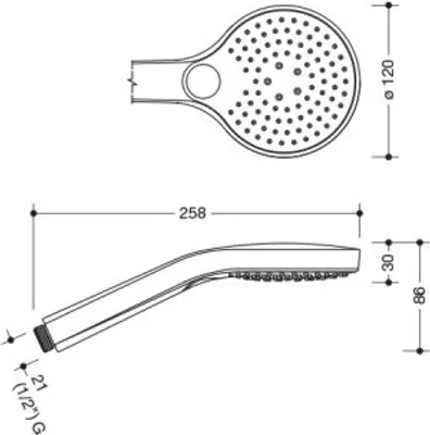 Produktbild von HEWI 950.33.E076 Handbrause, d: 120 mm