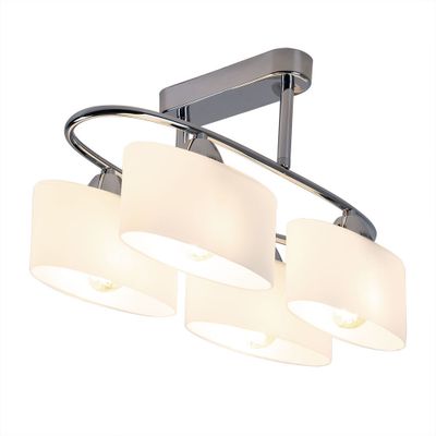 Deckenleuchte aus Chrom und Glas