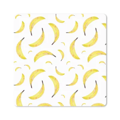 Produktbild von MuchoWow® Mauspad Mousepad Bananen - Weiß - Schablonen 20x20 cm - Mousepads - Maus Mat - Pad - Mausunterlage - Desk Mat - Bureauartikeln