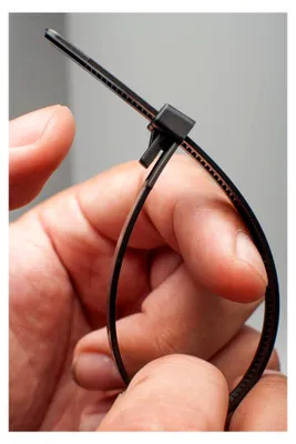 Produktbild von Wiederlösbare Kabelbinder 370 x 7,6 mm, schwarz, 100 Stück