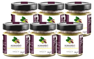 Produktbild von Agrisicilia - Pistazien Creme 40 Prozent - Brotaufstrich im Glas 200 g für Frühstück und Desserts