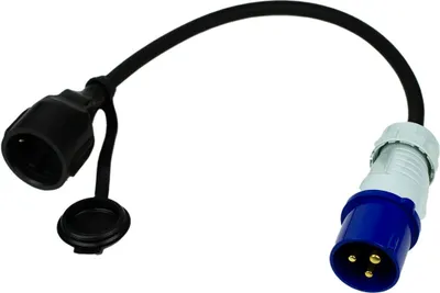 Immagine prodotto di Adattatore CEE 230V/16A adattatore di alimentazione da spina CEE a presa Schuko IP44 campeggio