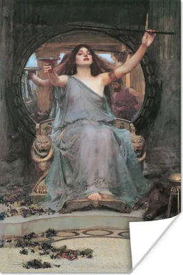 Produktbild von MuchoWow® Poster Circe bietet Odysseus den Becher an - Gemälde von John William Waterhouse 60x90 cm - Wanddekoration