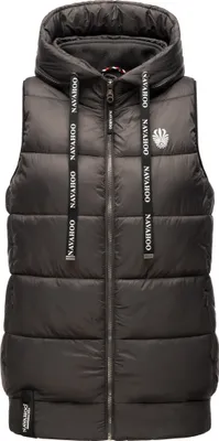 Produktbild von Navahoo Damen Weste Frühling Steppweste Kapuze Übergangsjacke Bodywarmer KASSIDY Anthrazit Gr. 38 - M
