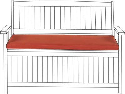 Obrázok produktu pre BELIANI Vonkajší podsedák na lavičku červený polyesterový vankúš na sedenie 45 x 108 cm vodoodolný