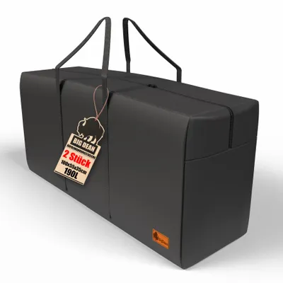 Produktbild von BigDean 2 Stück Extra Große Aufbewahrungstasche 100×55×35 cm – Faltbare Tragetasche mit Reißverschluss – Robuste Aufbewahrung für Kleidung, Bettwäsche