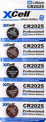 Produktbild von 5er Sparset XCell CR2025 Lithium-Knopfzelle 3V / 170mAh