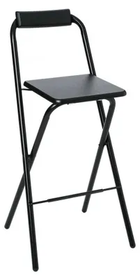 Image de Chaise de bar pliable - Noir - Louna