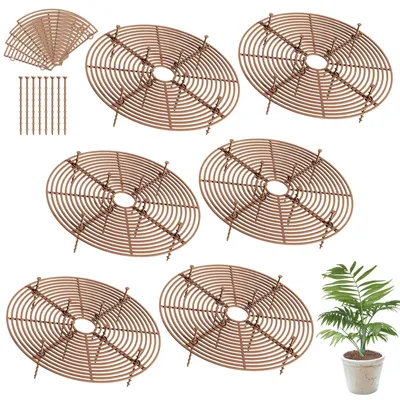 Zdjęcie produktu dla Omgoods - Zestaw 6 okrągłych siatek ochronnych do roślin, średnica 30 cm