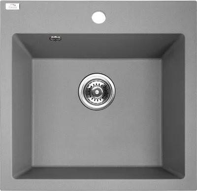 Produktbild von BADLAND BADLAND Spülbecken Granitspüle Einzelbecken ALENA 49x49 Grau | Siphon im SET!