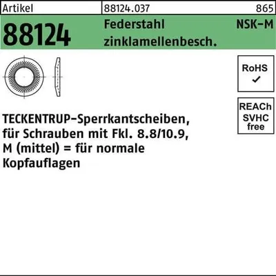 Produktbild von Sperrkantscheibe R 88124 NSK-M 20 Federstahl zinklamellenbeschichtet