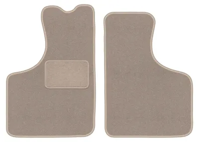 Image de Tapis avant en moquette pour Skoda 105 / 120 / 130 1976-1990 (berline) – 2 pièces, beiges, sur mesure – Wielganizator LUX