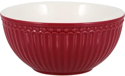 Image de Bol Greengate ALICE rouge 450 ml, bol à muesli, vaisselle Everyday, CLARET RED