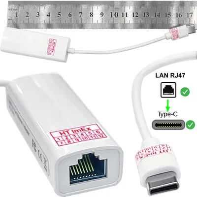 Produktbild von Weiß USB C 3.1 LAN Adapter Netzwerk Adapter Kabel DSL auf RJ45 WINDOWS ANDROID