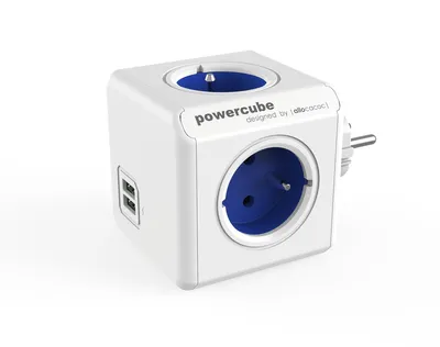 Obrázek produktu pro Allocacoc PowerCube Original USB (E), Typ E, Modrá, Bílá, CE, RoHS, 4 AC zásuvky / AC zásuvek, 16 A, 230 V