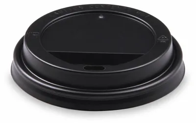 Produktbild von 100x Domdeckel schwarz für Pappbecher und Mehrwegbecher mit Ø 90mm