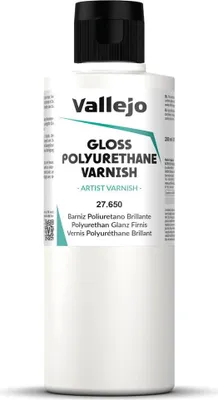 Immagine prodotto di Vallejo Vernice Poliuretanica Lucida 200 ml. Per pennello o aerografo. Protezione Duratura e Molto Resistente per Miniature e Modellismo.
