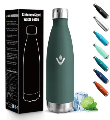 Productafbeelding van RVS drinkfles, 500 ml, BPA-vrij, waterfles, lekvrije geïsoleerde fles