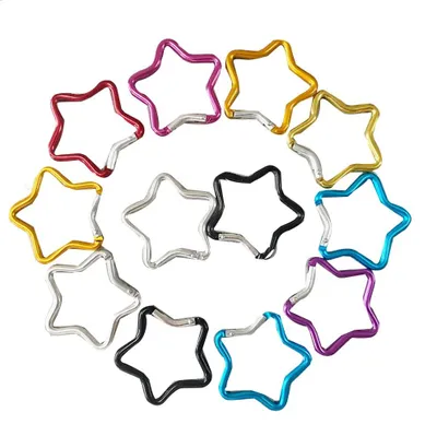 Productafbeelding van Set van 10 Outdoor Karabinersleutelhangers in Vijfpuntige Stervorm