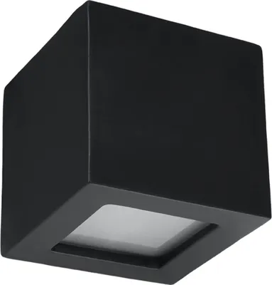 Produktbild von Wandleuchte Keramik LEO schwarz 1xE27 15W Keramik/Glas 14x14x14cm Sollux Lighting