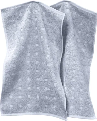 Produktbild von Möve Gästetuch Quadretti" 2er-Pack silber 30x50 cm"