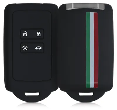 Produktbild von kwmobile Autoschlüssel Hülle kompatibel mit Renault 4-Tasten Smartkey Autoschlüssel (nur Keyless Go) - Silikon Schutzhülle Schlüsselhülle Cover