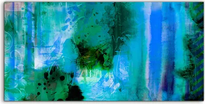 Produktbild von Coloray Acrylbild 120x60  Wandbild Acrylbilder Abstrakte Malerei blau grün Linien