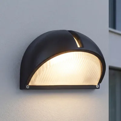 Produktbild von Außenwandleuchte Modern "Outdoor & Porch" Schwarz Aluminium Glas Wandlampe Balkon Terrasse Garten