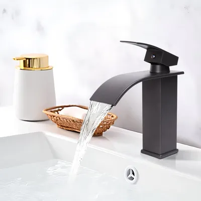 Produktbild von Waschtischarmatur mit Wasserfallauslauf für das Badezimmer
