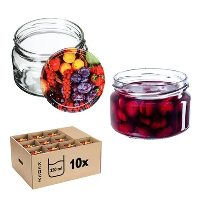 Image de KADAX petits bocaux 250 ml, Pots de confiture avec couvercle, Pots hermétiques à offrir en cadeau