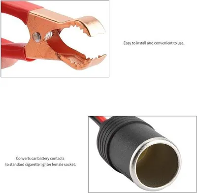 Obrázek produktu pro Autozapalovač 12–24 V, napájecí adaptér do auta, krokosvorky