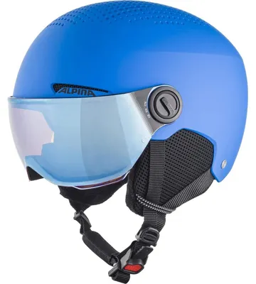 Image de Casque de ski enfant - Avec visière - Bleu mat - 51 à 55 cm