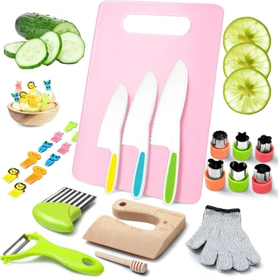Immagine prodotto di Set di coltelli da cucina - 25 pezzi - Sicuri per i bambini